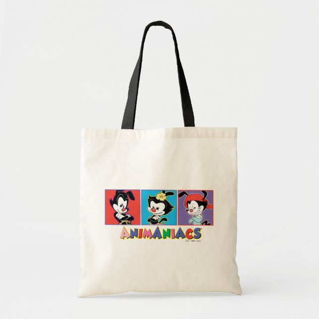 Bolsa Tote Animaniacs | Gráfico do painel Yakko, Dot e Wakko (Frente)