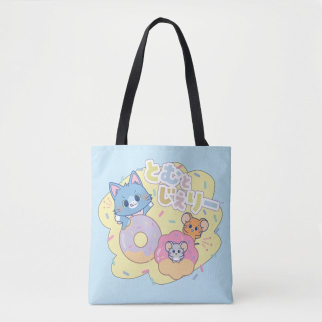 Bolsa Tote Anime as Delícias da Rosquinha com Tom, Jerry e Tu (Frente)