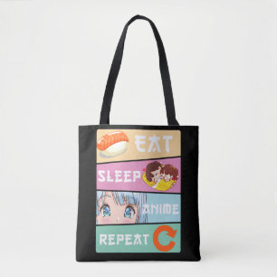 Bolsa Tote Anime bonitinho assistindo moça japonesa animação 