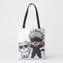 Anime Caráter e Camiseta de Gato Azul