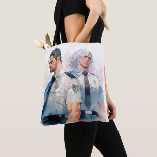 Bolsa Tote Anime de Aquarela Policial Bonito