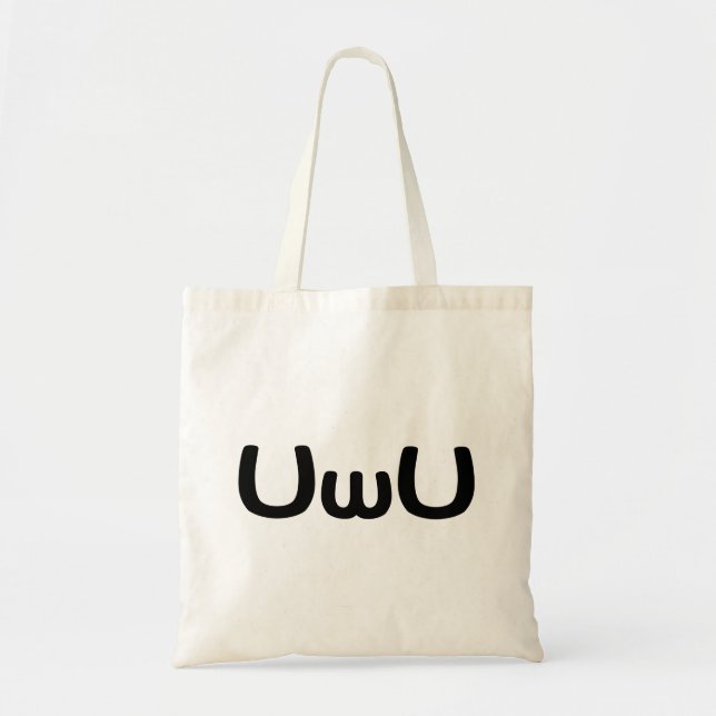 Bolsa Tote Anime Feliz Da UwU Face Emoticon (Frente)