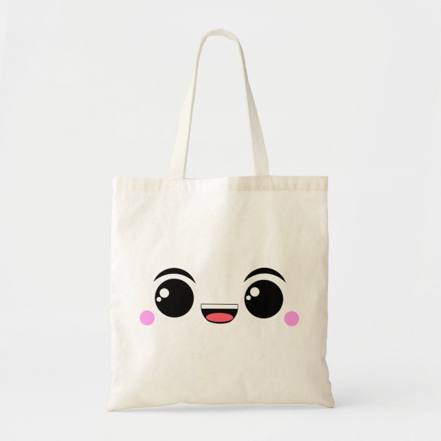 Bolsa Tote Anime Feliz Kawaii Encarado (Frente)