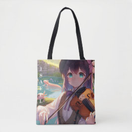 Bolsa Tote Anime Girl tocando violino personalizado