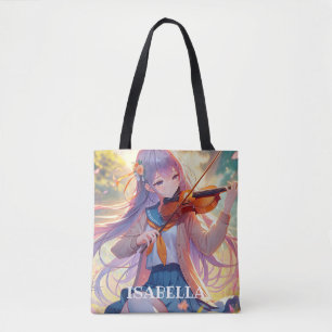 Bolsa Tote Anime Girl tocando violino personalizado