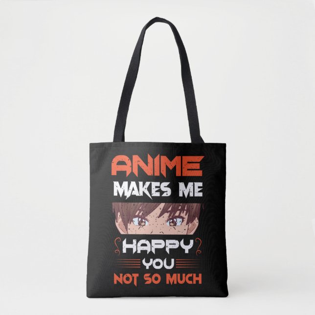 Bolsa Tote Anime Me Faz Feliz Não Tanto (Frente)