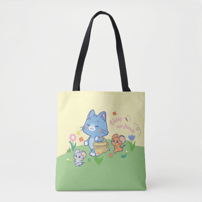Bolsa Tote Anime Tom, Jerry e Tuffy Picnic (Frente)