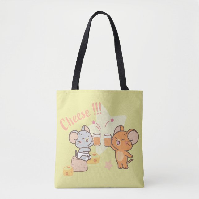 Bolsa Tote Anime Tuffy e Jerry Cheers para Queijo (Frente)