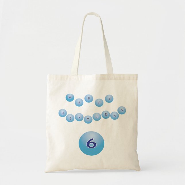 Bolsa Tote Aniversário Azul para Meninos 6 (Frente)
