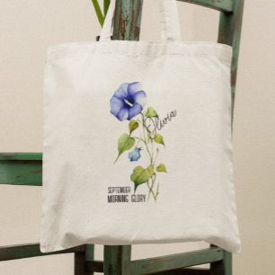 Bolsa Tote Aniversário da Flor Mês de Setembro da Manhã Nome