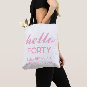 Bolsa Tote aniversário de 20, 30, 40, 50 anos personalizado