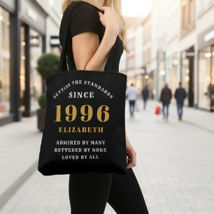 Bolsa Tote Aniversário de 30 anos 1996 Preto Dourado Personal