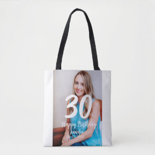 Bolsa Tote aniversário de 30 anos adiciona nome data ano ano