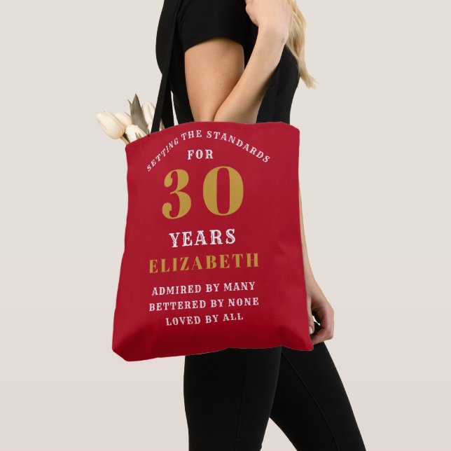 Bolsa Tote aniversário de 30 anos Standards Red Dourado Adici (Close Up)