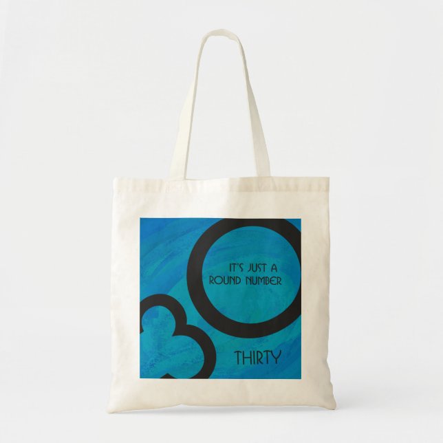 Bolsa Tote Aniversário de 30 Décadas Azul (Frente)