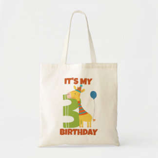 Bolsa Tote aniversário de 3 anos feliz