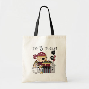 Bolsa Tote aniversário de 3 anos Pirate Camisetas e presentes