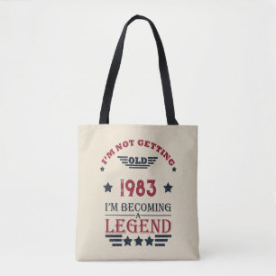 Bolsa Tote Aniversário de 40 anos personalizado vintage dá ve