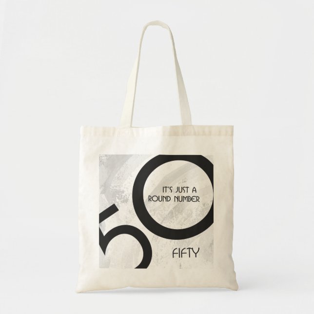 Bolsa Tote Aniversário de 50 Décadas Branco (Frente)
