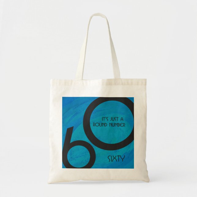 Bolsa Tote Aniversário de 60 Década Azul (Frente)