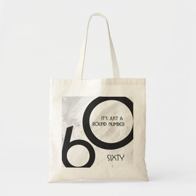 Bolsa Tote Aniversário de 60 Décadas Branco (Frente)