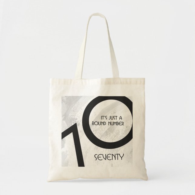 Bolsa Tote Aniversário de 70 Décadas Branco (Frente)