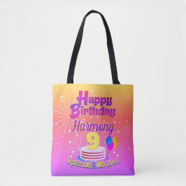 Bolsa Tote Aniversário de 9 anos Rosa