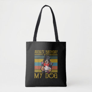 Bolsa Tote Aniversário De Agosto Com O Meu Cachorro Bemese Mo