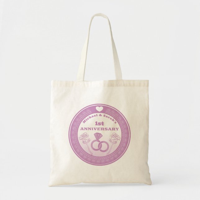 Bolsa Tote Aniversário de casamento com visual em renda para  (Frente)