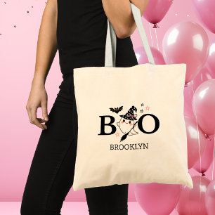 Bolsa Tote Aniversário de Halloween da Menina Rosa Little Boo