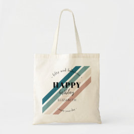 Bolsa Tote Aniversário design minimalista em cores pastosas