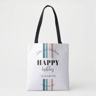 Bolsa Tote Aniversário design minimalista em cores pastosas
