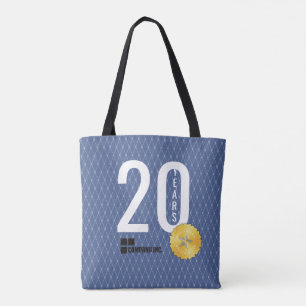 Bolsa Tote Aniversário do marco miliário do empregado o bol