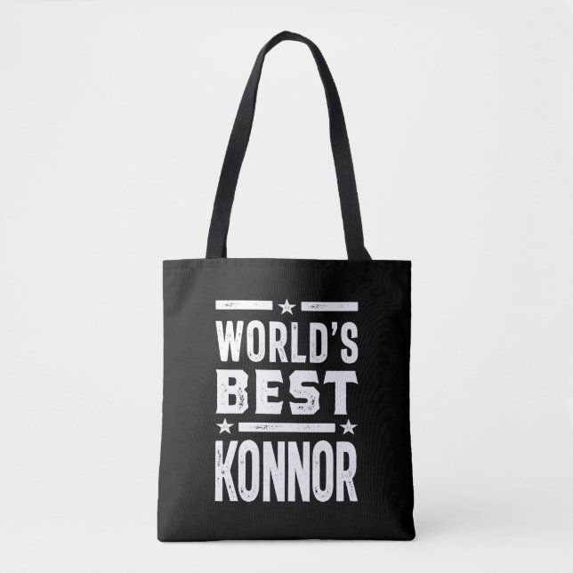 Bolsa Tote Aniversário do Nome Personalizado do Konnor (Frente)