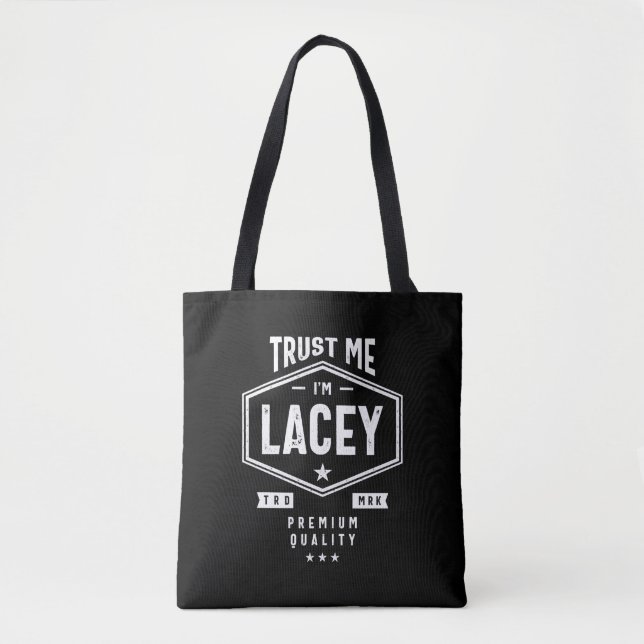 Bolsa Tote Aniversário do Nome Personalizado Lacey (Frente)