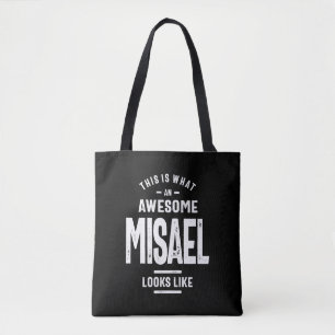 Bolsa Tote Aniversário do Nome Personalizado Misael