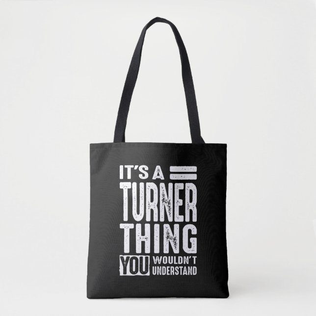 Bolsa Tote Aniversário do Nome Personalizado Turner (Frente)