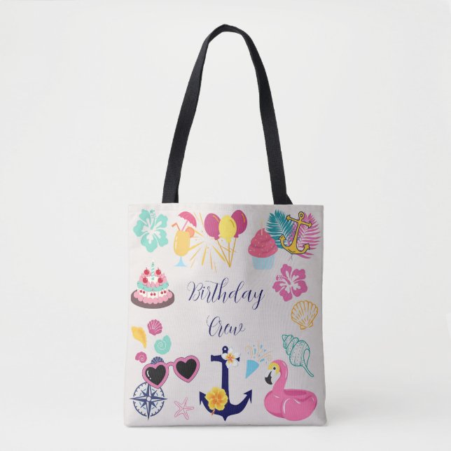 Bolsa Tote Aniversário Náutico Fofo (Frente)