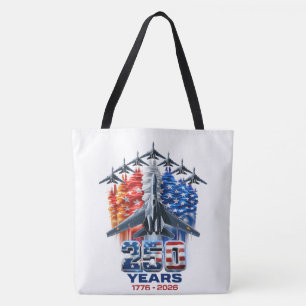 Bolsa Tote Aniversário Patriótico de 250 Anos em 4 de Julho