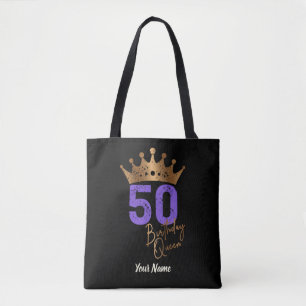 Bolsa Tote Aniversário Rainha 50 para a coroa de 50 anos