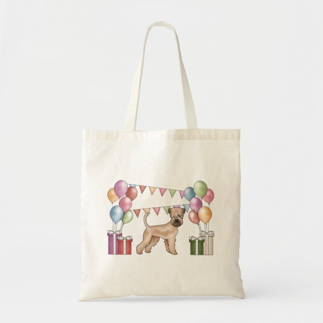 Bolsa Tote Aniversário Terrier Colorido de Rodas Molhadas (Frente)