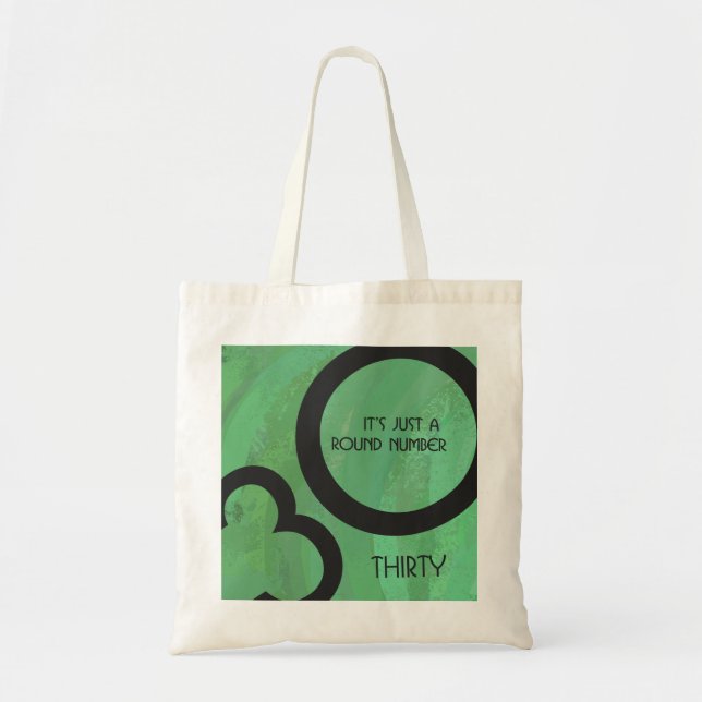 Bolsa Tote Aniversário verde de 30 décadas (Frente)