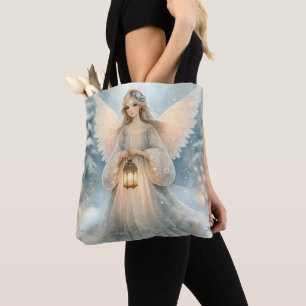 Bolsa Tote Anjo Celestial de Inverno Lanterna da Graça
