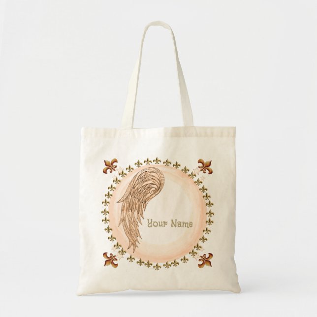 Bolsa Tote anjo cristão de uma asa (Frente)