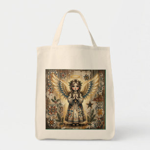 Bolsa Tote Anjo de Natal da Arte Popular