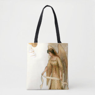 Bolsa Tote Anjo de Natal e Ornamentos