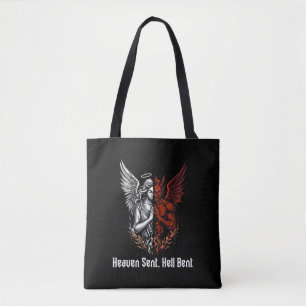 Bolsa Tote Anjo e Diabo Metade do Céu Enviaram o Inferno