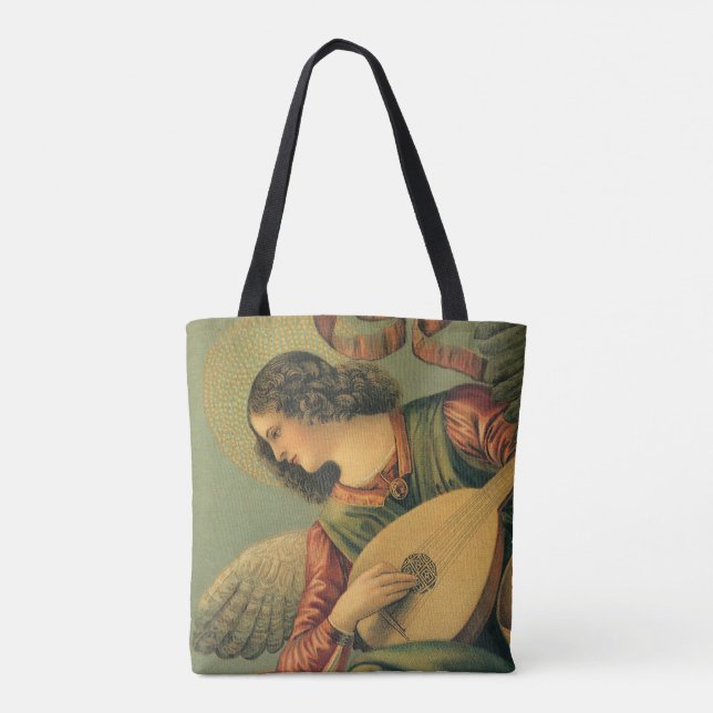 Bolsa Tote Anjo Músico, Melozzo da Forli, Arte da Renascença (Verso)