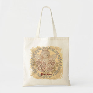 Bolsa Tote Anjo Querubim de Rosas Vintage