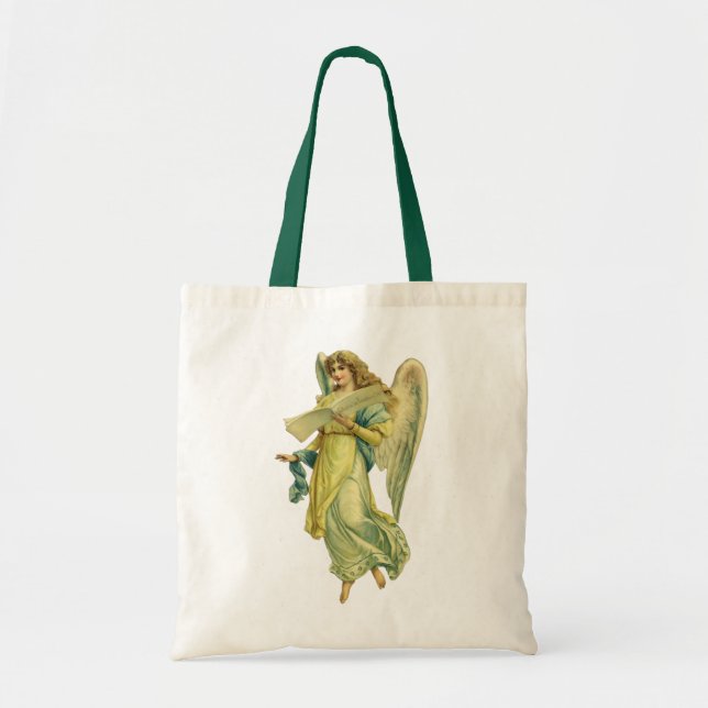Bolsa Tote Anjo Vitoriano de Natal, Gloria em Excelsis Deo (Frente)